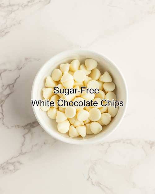 White chocolate chips for making the keto pumpkin donut holes.