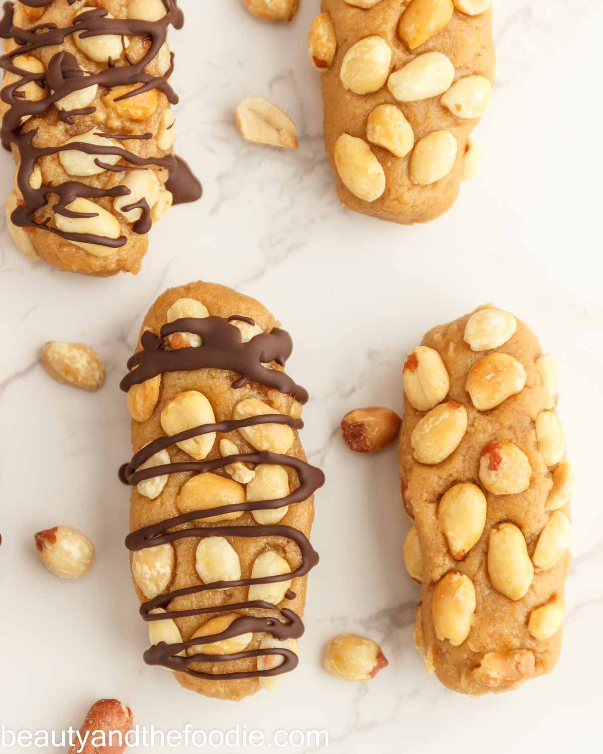 A keto payday bar with peanuts.